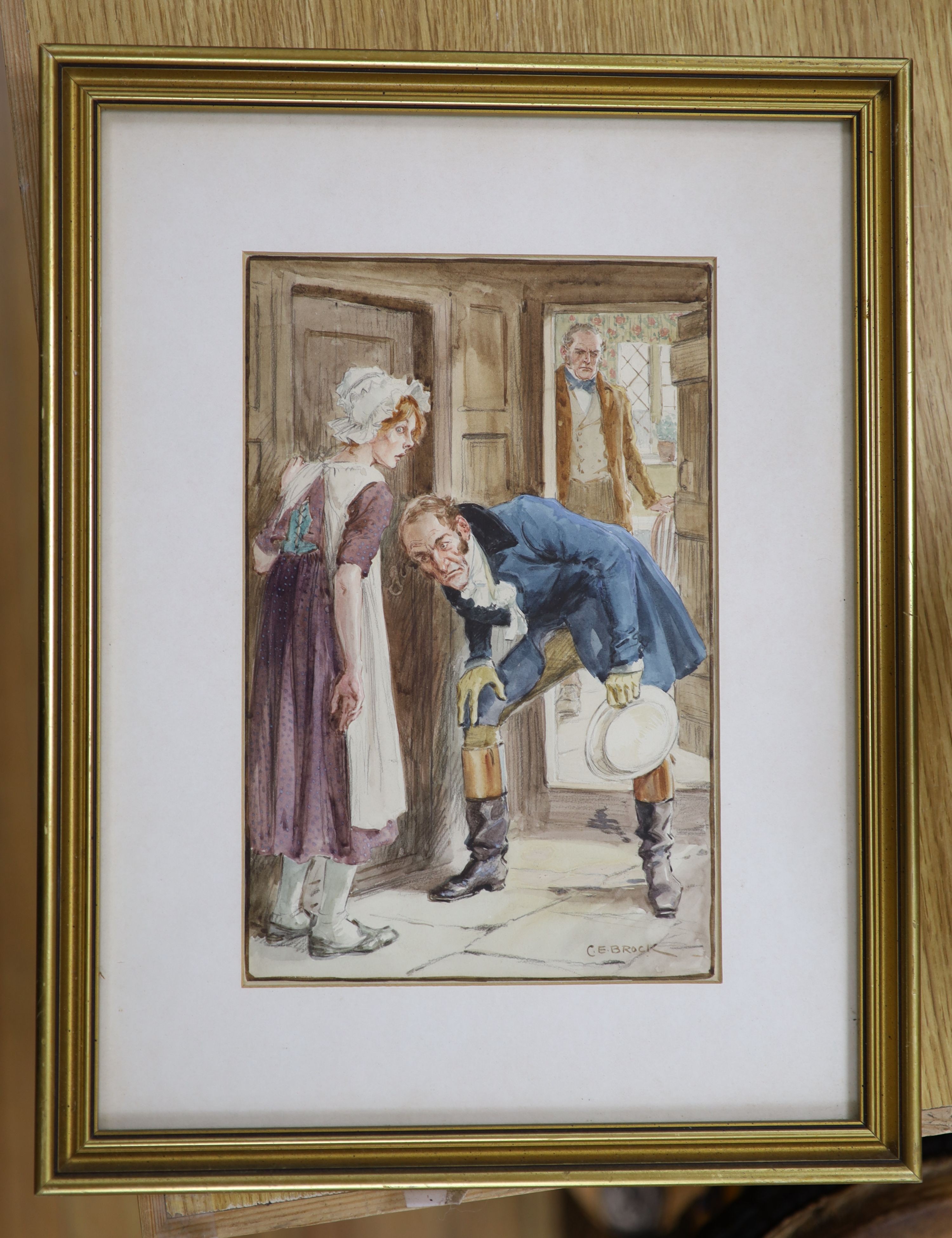 Charles Edmond Brock (1870-1938), watercolour, 'The Cricket on The Hearth', signed, 24 x 16cm